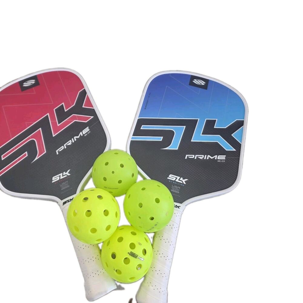 Selkirk SLK Prime 2.0 Pickleball Set 2 Paddles 4 Balls Carry Bag Red Blue